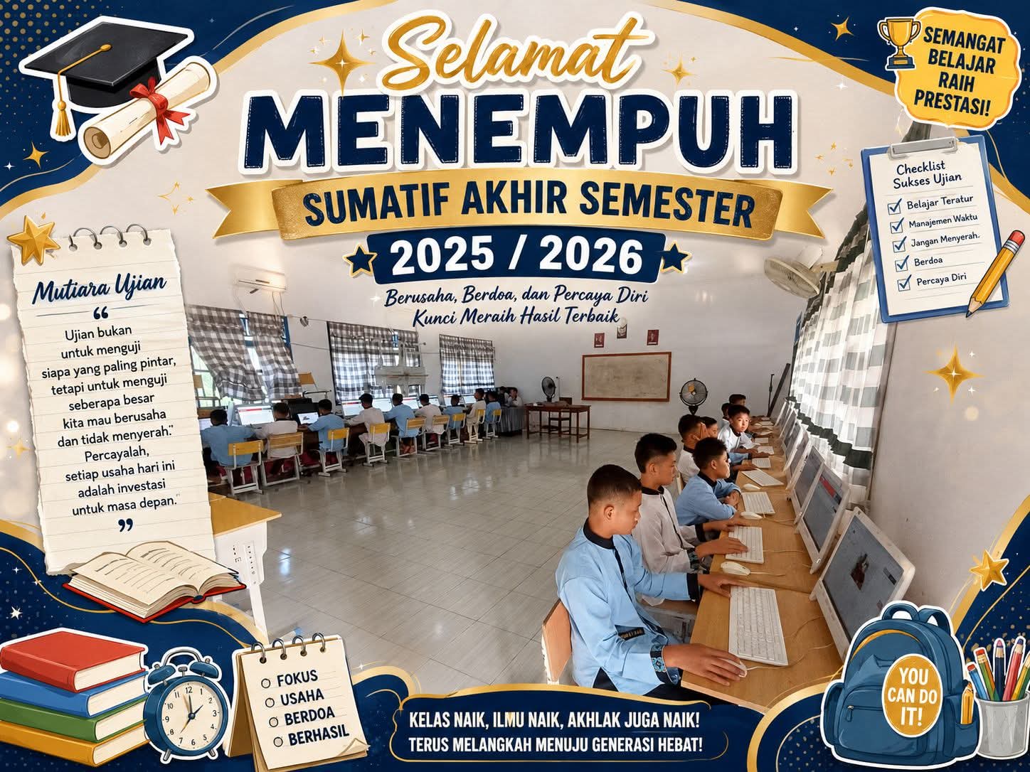 Progresif! SMPN 1 Abab Gelar Ulangan Sumatif Akhir Semester Berbasis CBT, Selamat Tinggal Kertas Pen